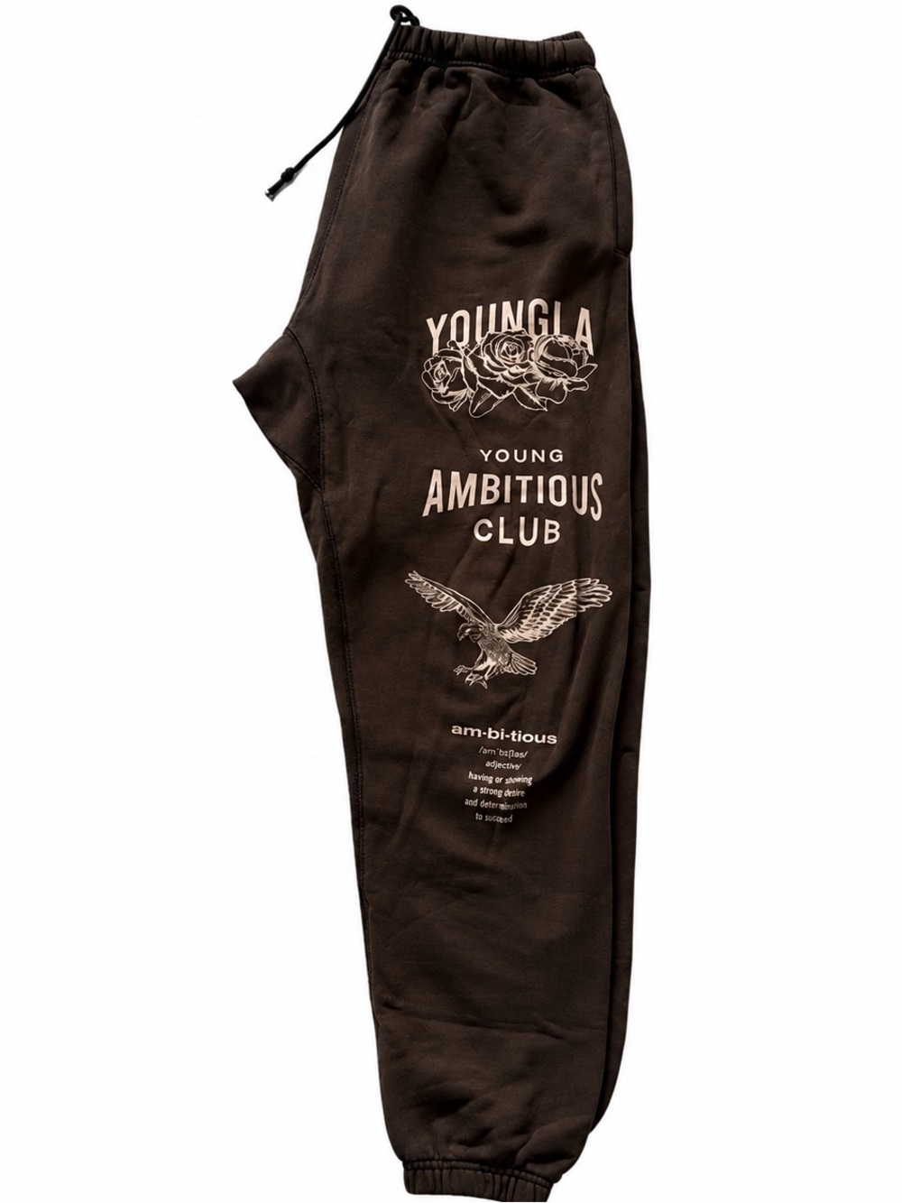 YoungLA Brown Graphic 'Young Ambitious Club' Jogger Pants